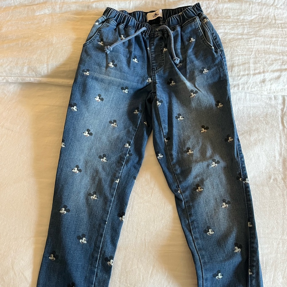 Mickey Mouse denim jogger pants. Size extra small